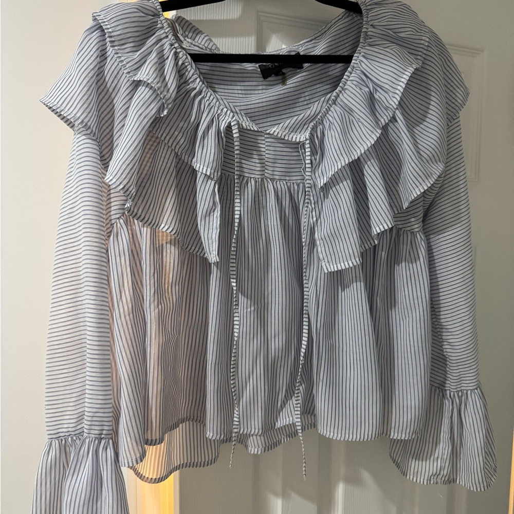 Striped Ruffle Blouse